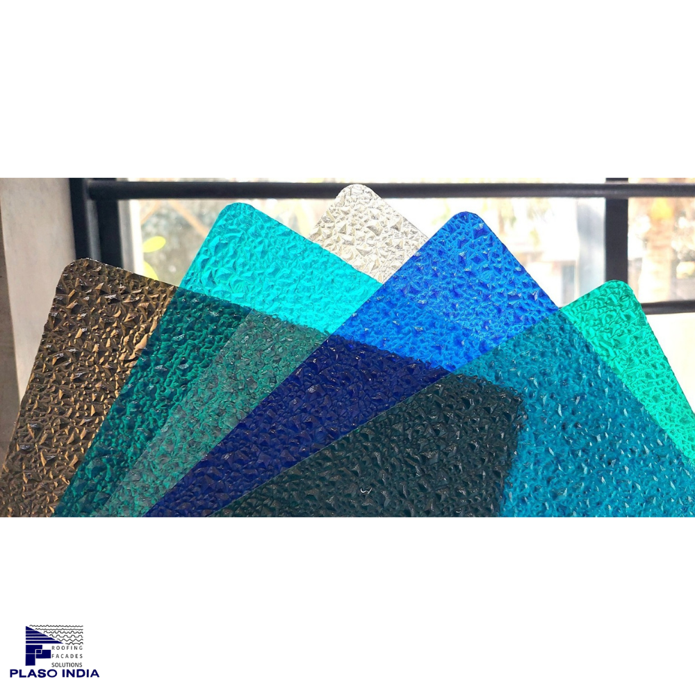 Textured Polycarbonate Sheet And - Color: White/clear/blue/lake Blue/green/ Bronze