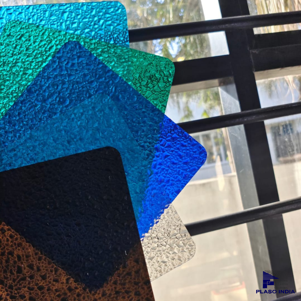 Textured Polycarbonate Sheet And - Color: White/clear/blue/lake Blue/green/ Bronze