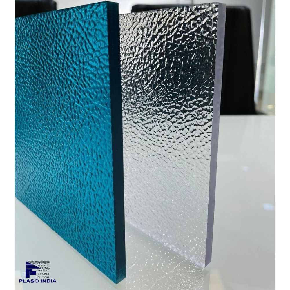 Textured Polycarbonate Sheet And - Color: White/clear/blue/lake Blue/green/ Bronze