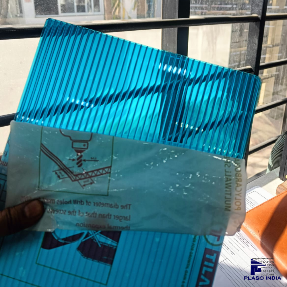 Twin Wall Polycarbonate Sheet - Color: White/clear/blue/lake Blue/green/ Bronze