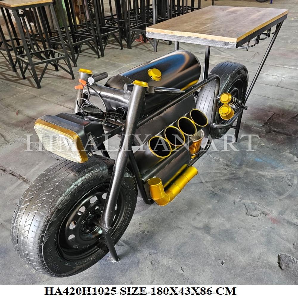 antique motorbike table