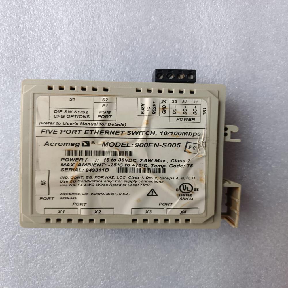 Used Acromag 900en-Soo5 Five Port Ethernet Switch 10/100 Mbps Ethernet Switch