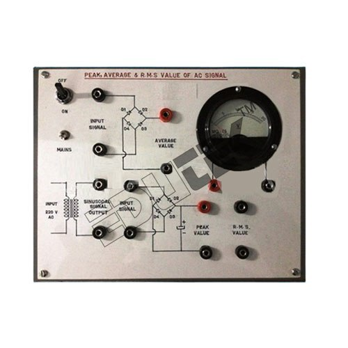 MEASUREMENT OF PEAK, AVERAGE & RMS VALUE OF A AC SIGNAL WITH BAKELITE PANEL & ROUND METERS