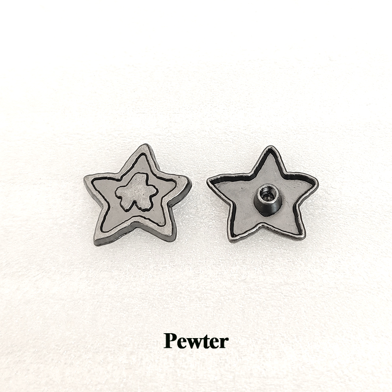 Punk Pentagram Screwback Studs Metal Star Rivets With Screw for Purse Dress Shoe Bag Garment Belt