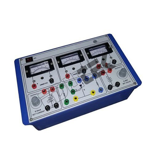 UJT CHARACTERISTICS APPARATUS & UJT AS RELAXATION OSCILLATOR WITH ALUMINUM PANEL & SQUARE METERS