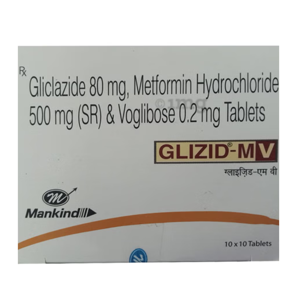 Glizid-MV Gliclazide Metformin Hydrochloride Voglibose Tablets