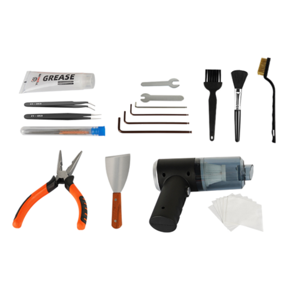 Filamont 12 In 1 Portable Wireless Vacuum And 3d Printer Maintenance Toolkit - Abs Plastic, Stainless Steel, 12 Tools, Black & Red | Usb Rechargeable, Integrated Led, 5500 Pa Suction, Compact Design