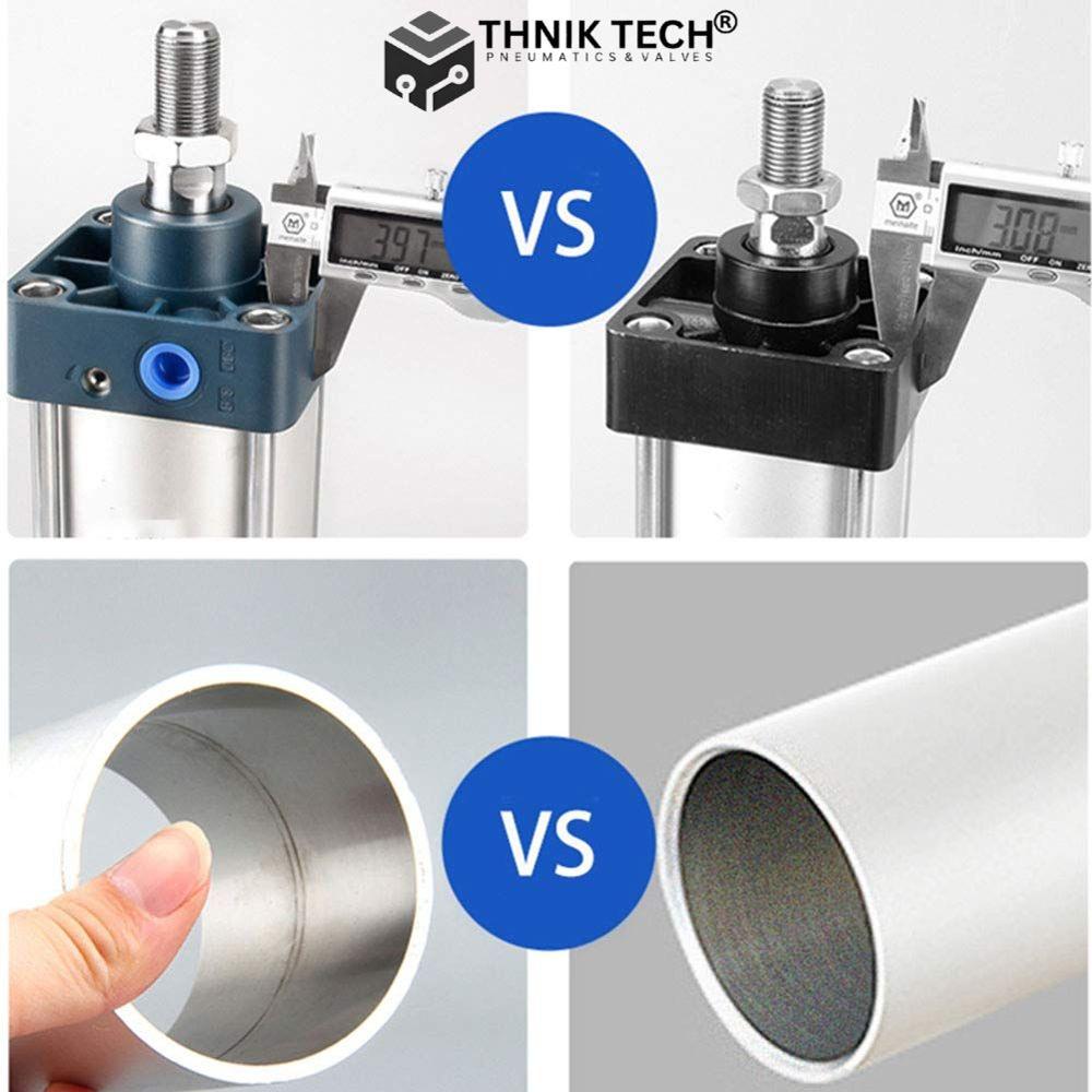 Sc Model Pneumatic Cylinder Magnetic And Non Magnetic Double Acting And Double Ended Adjustable And Customize - Color: Sliver Black