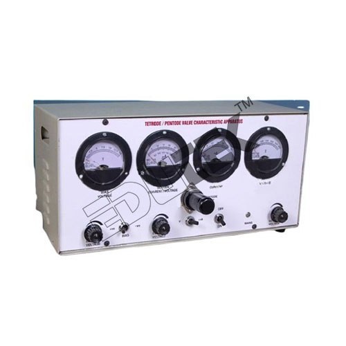 TETRODE/PENTODE VALVE CHARACTERISTICS APPARATUS WITH FIVE ANALOG ROUND METERS