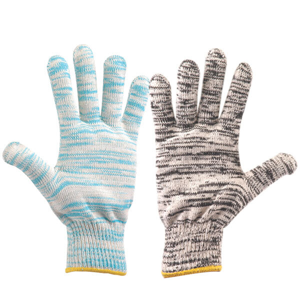 Sa-35 Polyester Melange Seamless Knitted Gloves - Color: Multicolor