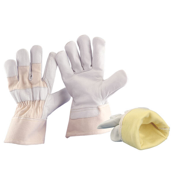 Lck K Fire Proof Kevlar Leather Gloves - Color: White