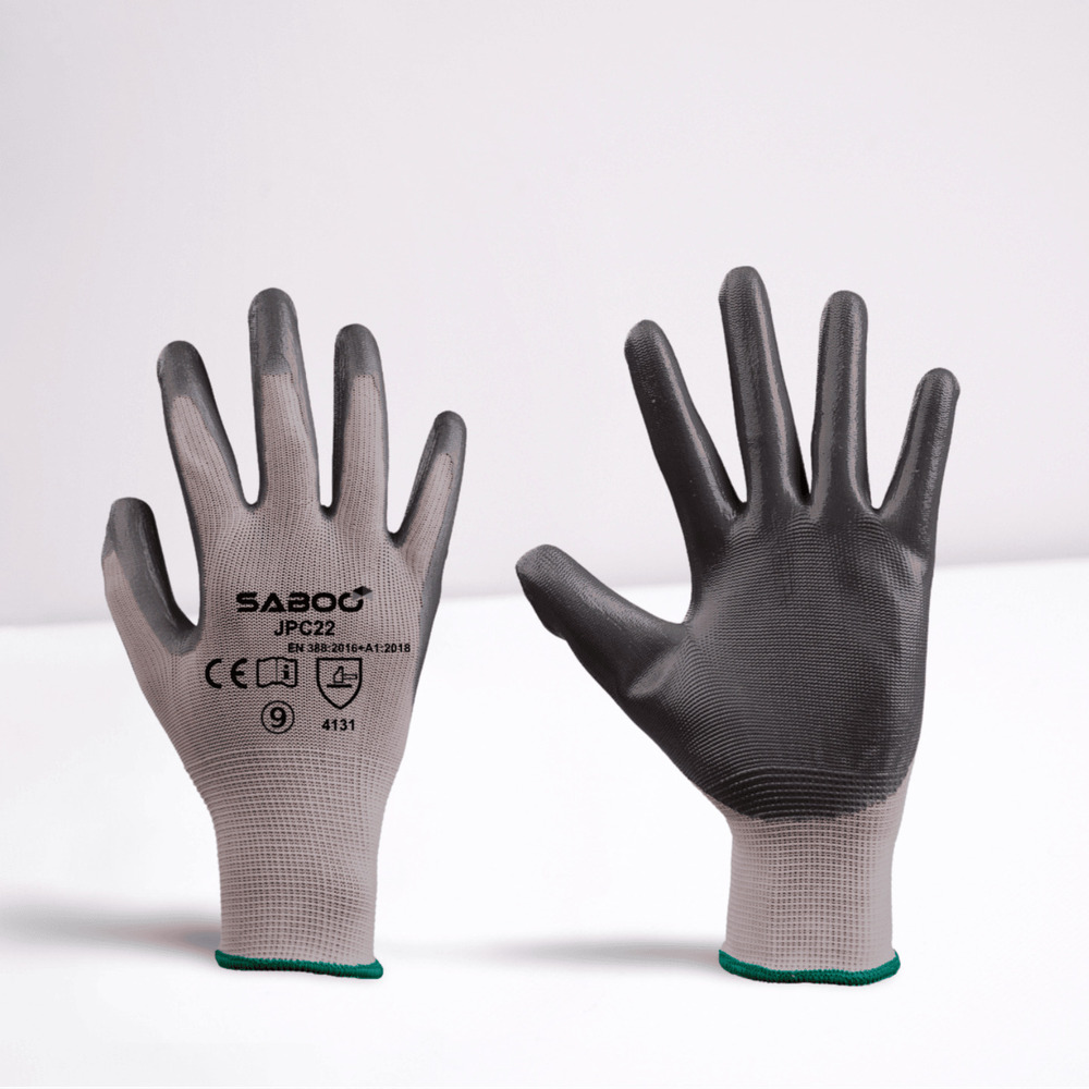 Jpc-22 Nitrile Palm Coated Gloves - Color: Gray
