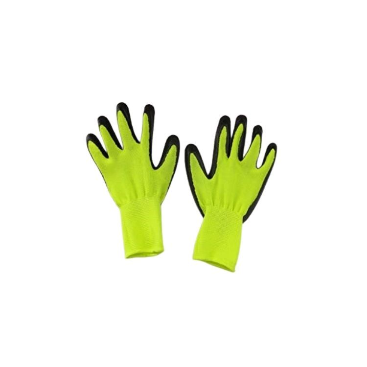 Rubber Pvc Coting Garden Safety Hand Gloves - Color: Green