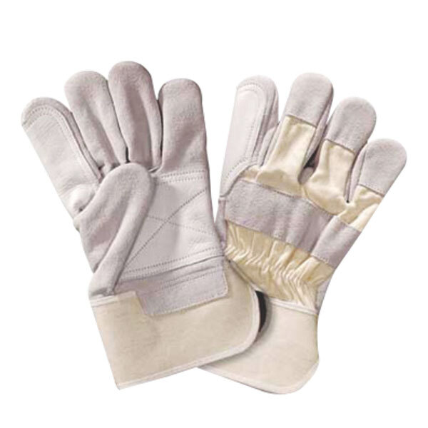 L224-C Cow Split Canadian Gloves - Color: White