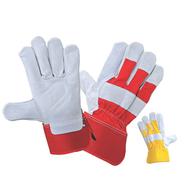 L226 Natural Cow Split Work Gloves - Color: Multicolor