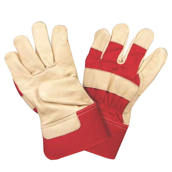 L252 Beige Cow Grain Work Gloves - Color: Multicolor
