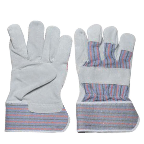 L254 Natural Cow Split Work Gloves - Color: Gray