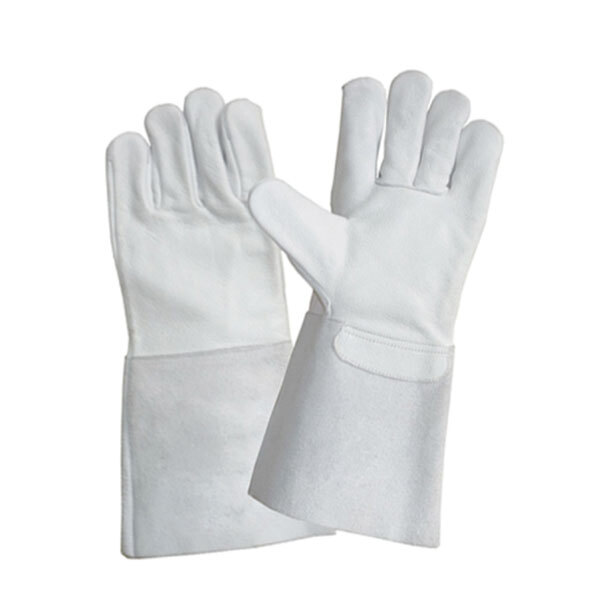 L222 All Cow Grain Welder Gloves - Color: White