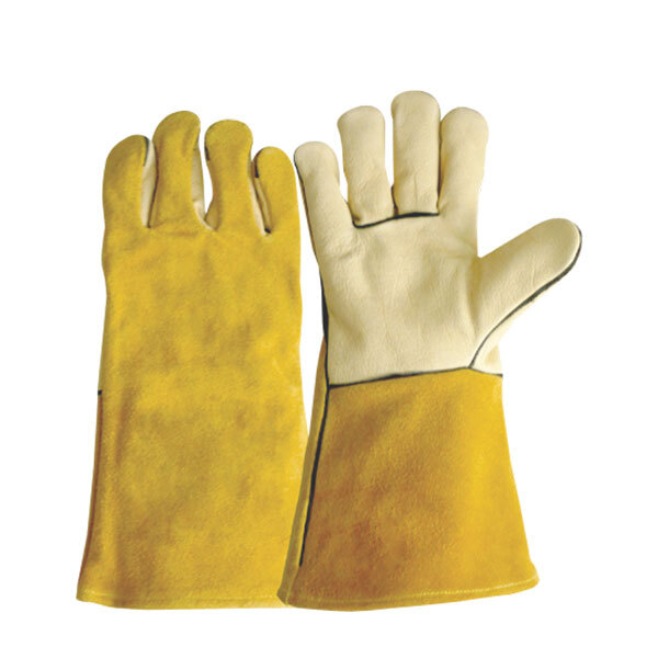 Lyw Fully Lined Yellow Cow Grain Palm Gloves - Fabric Type: Leather