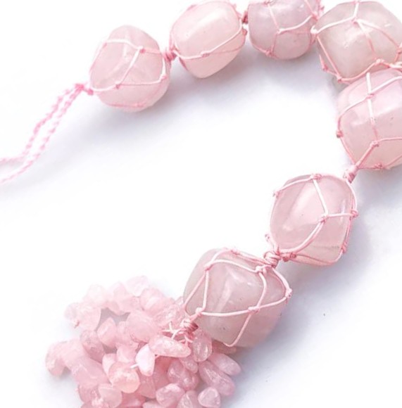 Rose Quartz Tumbled Stone Hanger