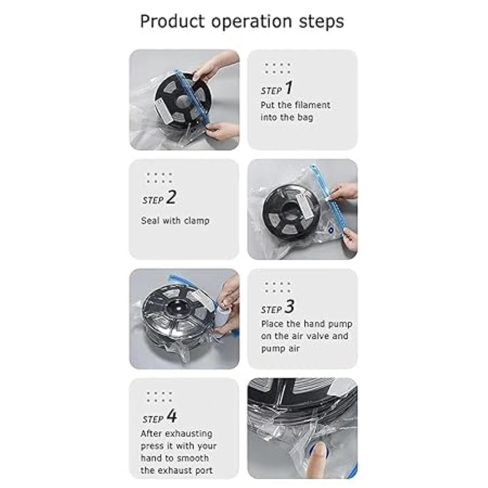 FiLAMONT Vaccum Seal Bag For Filament Pack of 5 bags and 1 Hand Pump