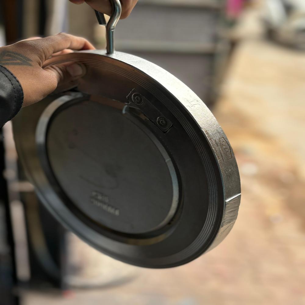 Wafer Check Valve - Stainless Steel, 8 Inch, Silver | Designed For Industrial Use, Water Media Compatible, 220 Volt Operation