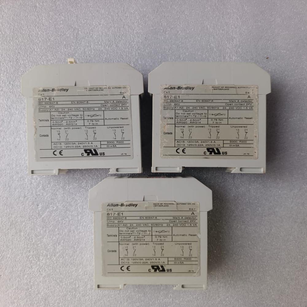 Used Allen Bradley 817-e1 Thermistor Protection Relay 817-e1 - Coil Voltage: 240 Volt (V)