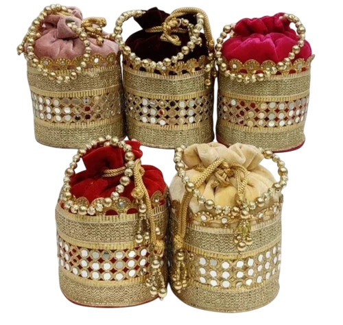Wedding Designer Potli Bag - Color: Golden