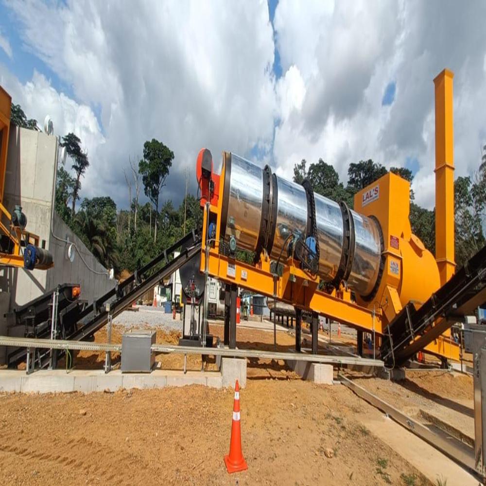 Asphalt Drum Mix Plant - Stainless Steel, Semi-automatic, Orange Silver | Continuous Production, Frequency Speed Control Cooling System, Recycled Asphalt Integration