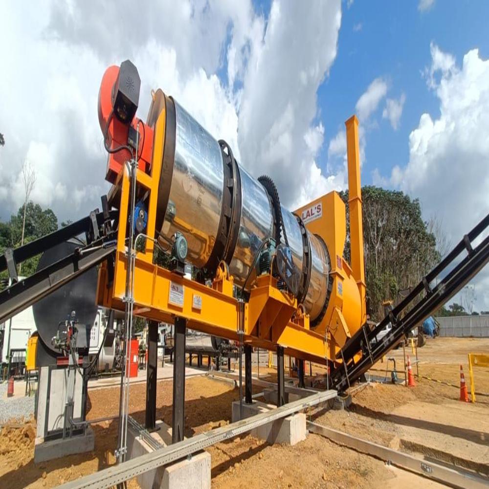 Asphalt Drum Mix Plant - Stainless Steel, Semi-automatic, Orange Silver | Continuous Production, Frequency Speed Control Cooling System, Recycled Asphalt Integration