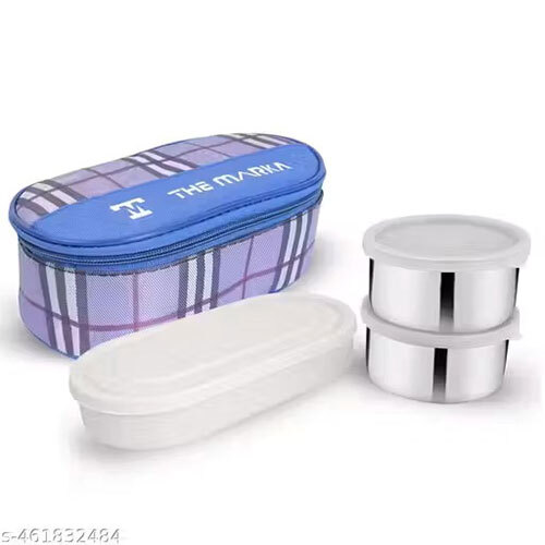 The Marka Duble Decker Lunch Box - Color: Silver