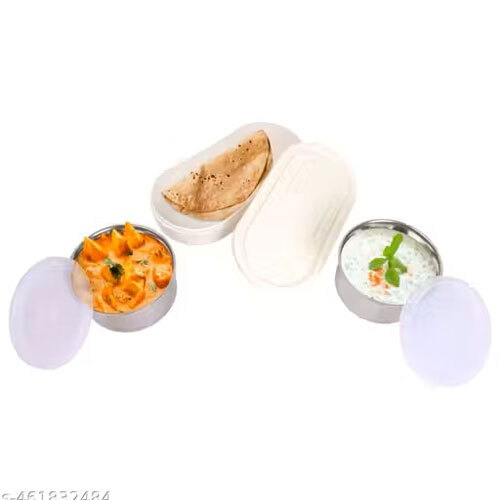 The Marka Duble Decker Lunch Box - Color: Silver