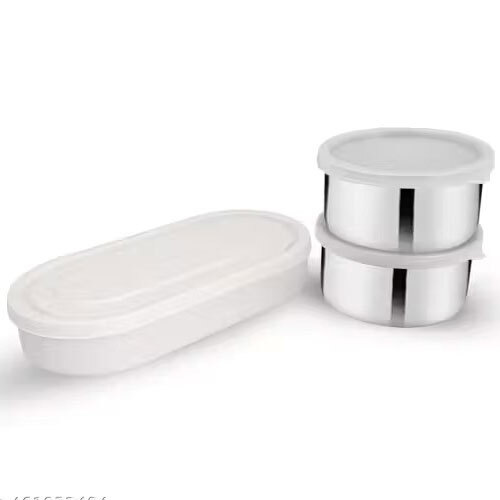 The Marka Duble Decker Lunch Box - Color: Silver