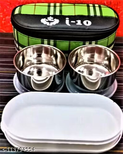 Double Decket Multi Container Lunch Box - Color: Red