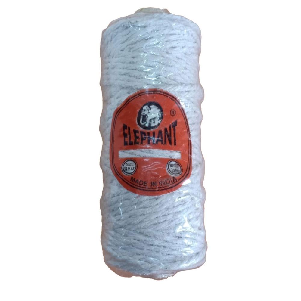Asbestos Yarn - 10 Inch Length, White Color, 1 Kilogram Weight | Anti-bacteria, Durable, Low Shrinkage, Quick Dry, Recycled Filament