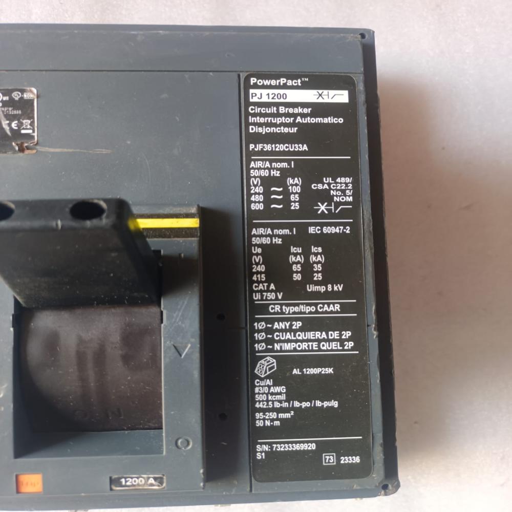 Used Square D Pj 1200 Mccb Molded Case Circuit Breaker Power Pact Pj 1200a Mccb 1200a