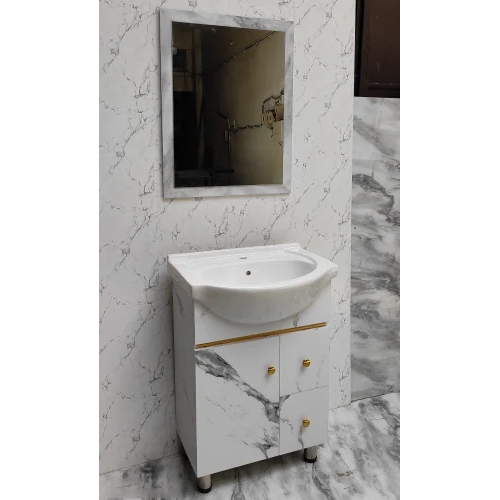 22 Inch Round Bathroom Vanity - Color: White