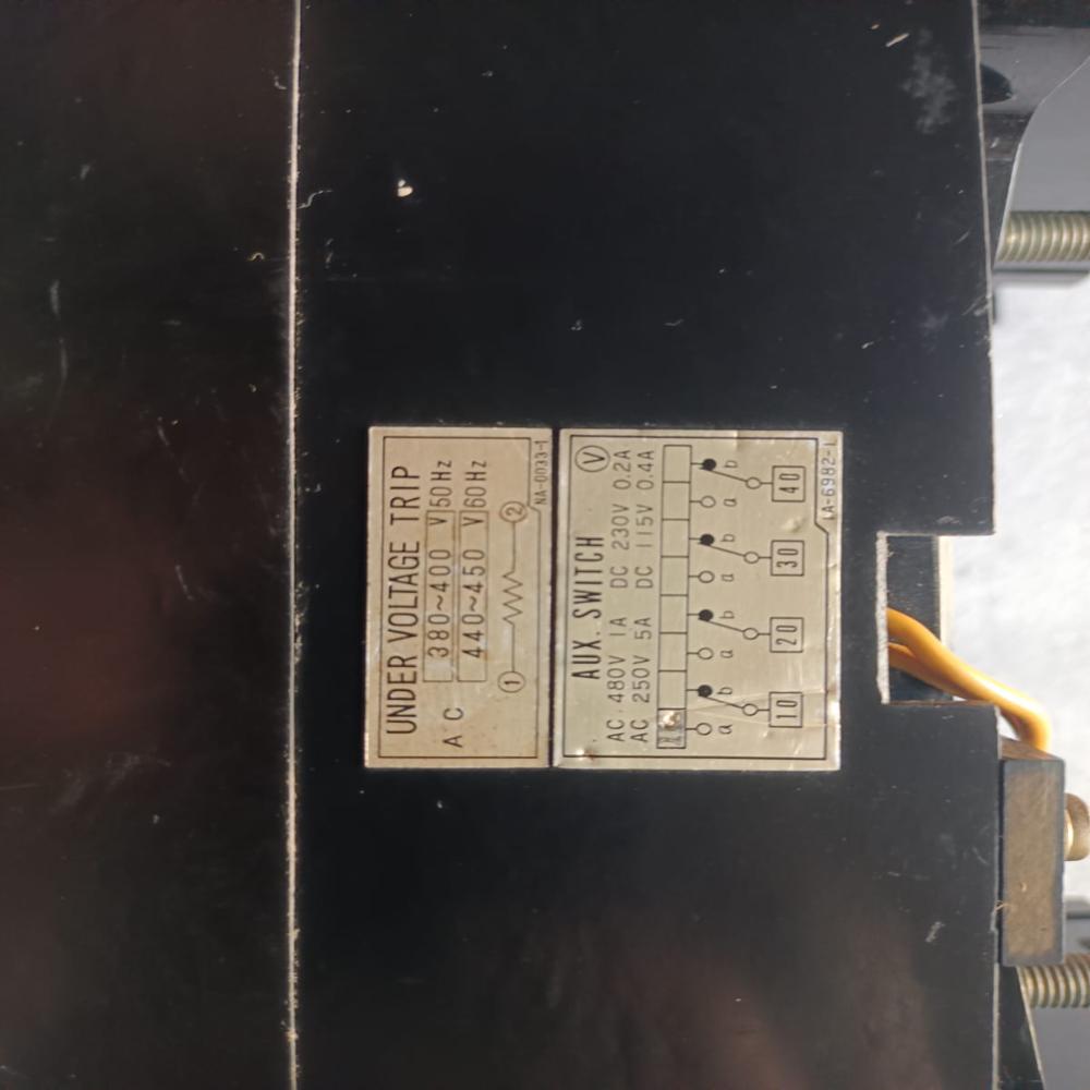 Used Tersaki Type T0-400b 400a Mccb Circuit Breaker To-400b 400amp With Base & Uv