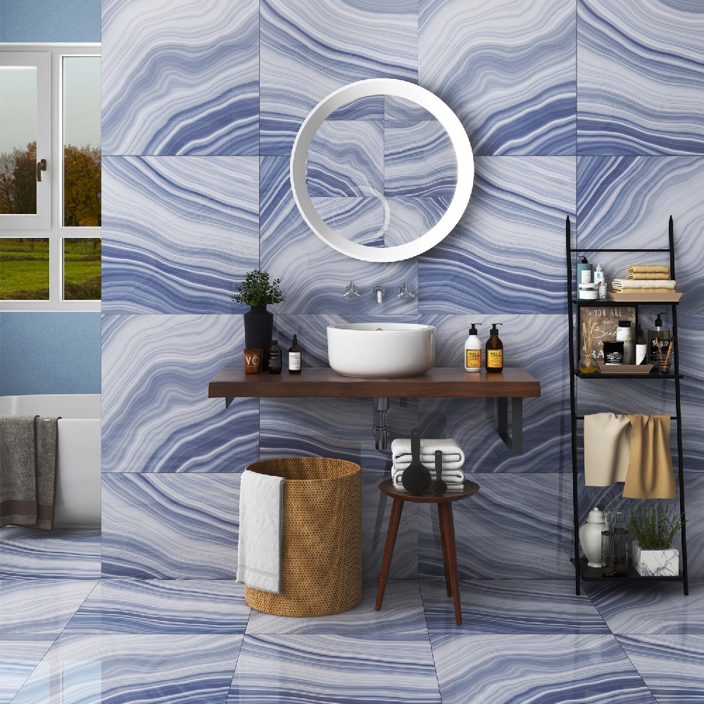 Genesis Blue Porcelain Tile Manufacturer In India With A Wide Range Of Designs And Finishes - Feature: Acid-resistant