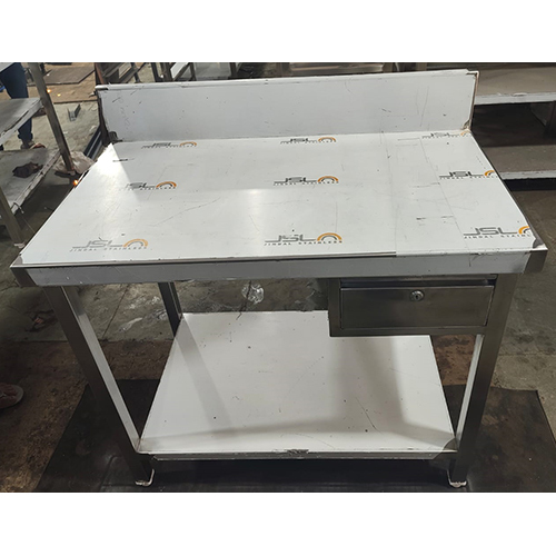 Working Table With Drawer - Color: Silver