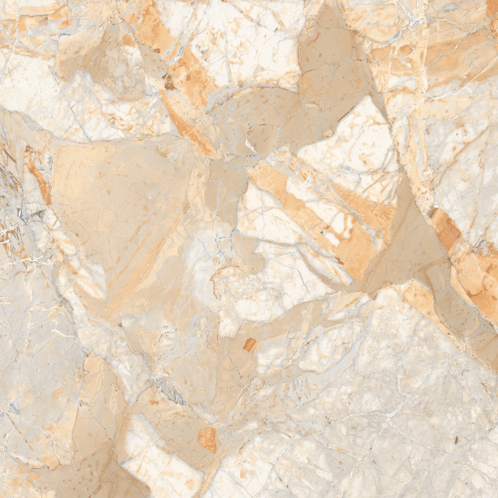 Marbo Natural Glossy Porcelain Floor Tiles In 60x60cm With Elegant Design - Color: Cream