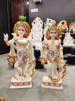 Marble Radha Krishna statue