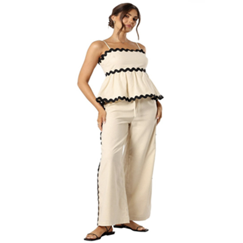 Cape Top With Pants - Color: White