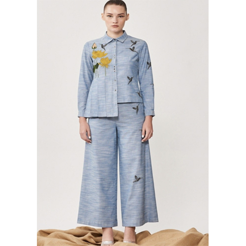 Long Short Shirt With Pants - Color: Blue