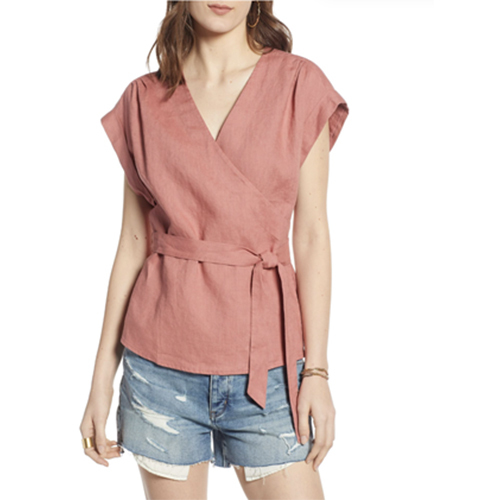 Over-Lapping Shirt - Color: Pink