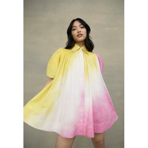 Oversized Collar Dress - Color: Multi Color