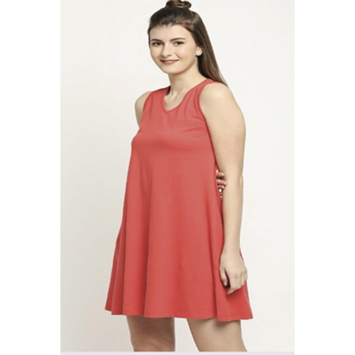 Short Flare Dress - Color: Red