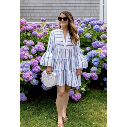 V Neck Short Dress - Color: White