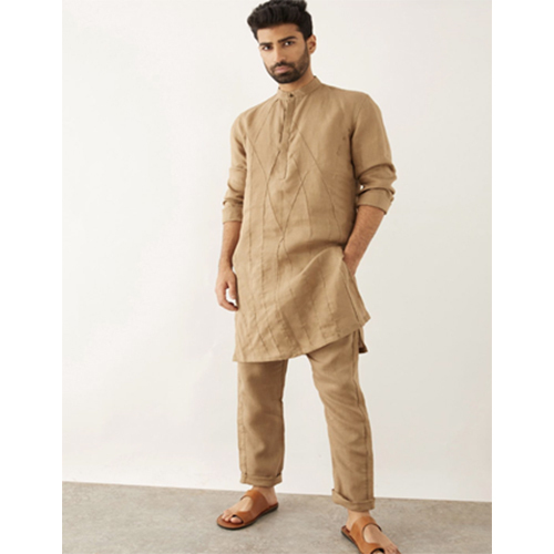 Plain Kurta Set - Color: Brown