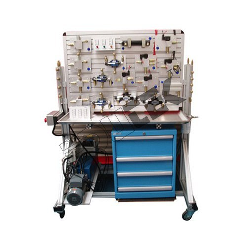 Hydraulic Trainer - Mobile Ergonomic Metal Trolley, 15+ Experiments Demonstration | Safe Operating Pressure 20 Bar, Quick Release Couplings